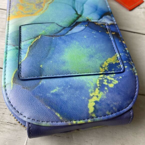 Monarque Blue Marble Crossbody Bag NWT - Picture 6 of 12